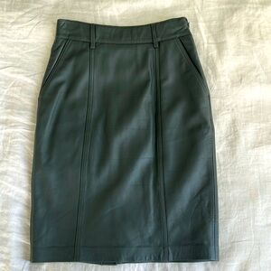 Olive Green Leather Skirt US SIZE 2